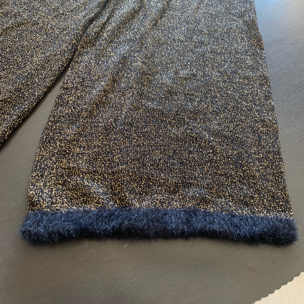 Zara Knit Black And Metallic Gold Loose Fitting Pants Women’s Medium - Picture 3 of 7